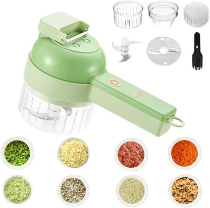 4-in-1 Wireless Electric Vegetable Cutter Set – Portable Smart Kitchen Tool
