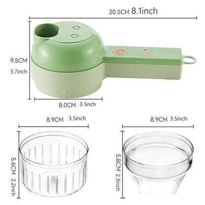 4-in-1 Wireless Electric Vegetable Cutter Set – Portable Smart Kitchen Tool