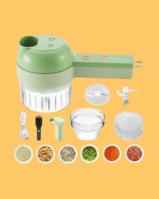 4-in-1 Wireless Electric Vegetable Cutter Set – Portable Smart Kitchen Tool