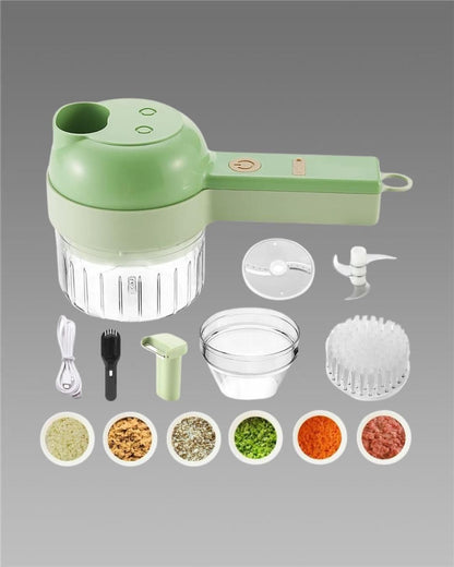 4-in-1 Wireless Electric Vegetable Cutter Set – Portable Smart Kitchen Tool